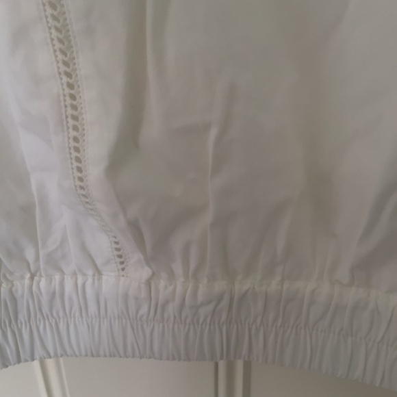 Amour Vert Lisa Crop Top 100% Organic Cotton Poplin White Eyelet Size Large, New - Picture 5 of 6